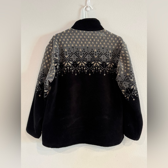 Cabela's Black and Grey Fleece Snowflake Winter Jacket Women’s Size Small - Picture 2 of 5